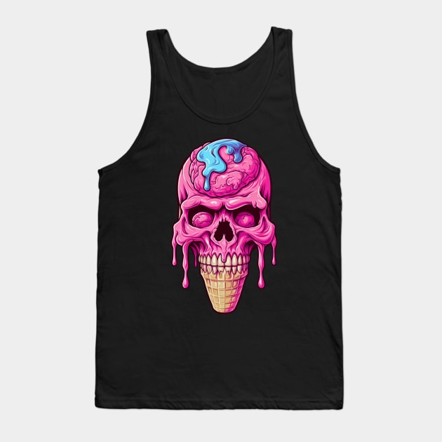 Skull ice cream cone - Happy Halloween Tank Top by Unelmoija